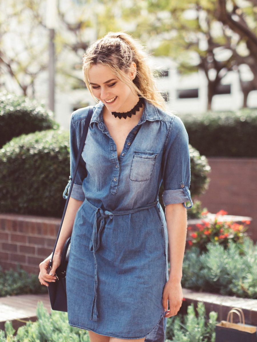 robe chemise en jean