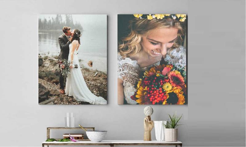 mur de photos de mariage 